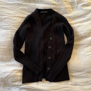 SIR the Label Black Enes Ribbed Cardigan and Pants Matching Set